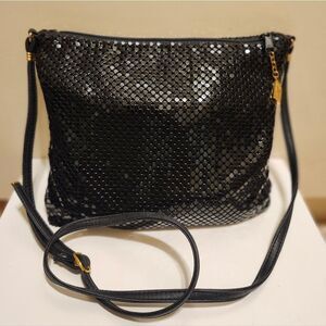 Vintage Mint '60s Whiting & Davis Black Mesh Evening Shoulder Bag USA Never Used